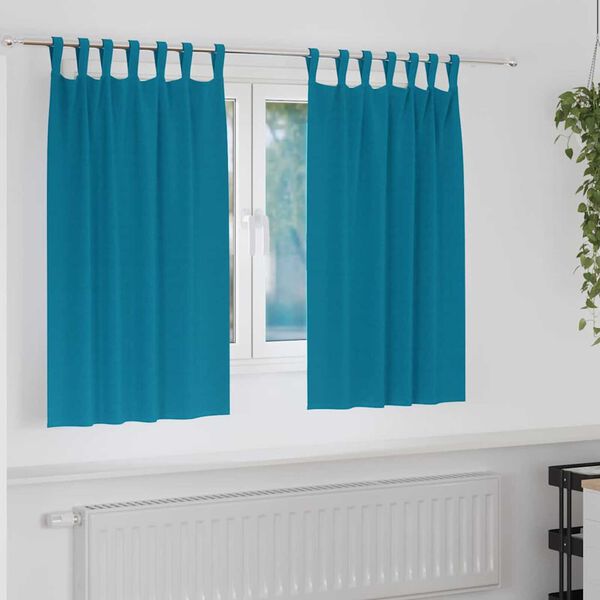 vidaXL Zwart-out Gordijnen met Ringen 2 pcs Turquoise 140 x 140 cm