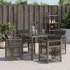 vidaXL Tuinstoelen 4 st met kussens poly rattan grijs