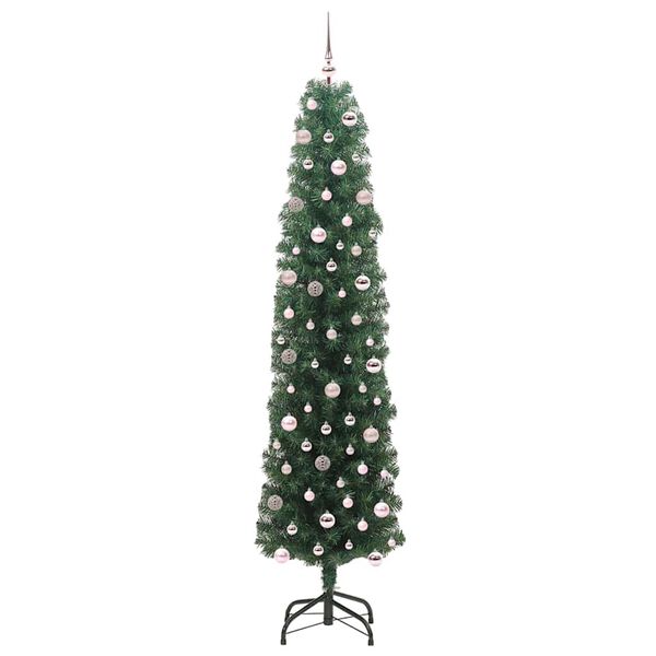 vidaXL Kunstkerstboom Groen 240 cm PVC en Staal en Kunststof