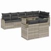 vidaXL Tuin Sofa Set met kussen 9 pcs Lichtgrijs Poly Rattan