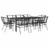 vidaXL 9-delige Tuinset poly rattan glas zwart