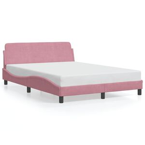 vidaXL Bedframe met hoofdeinde "Dover" 120x200 cm fluweel roze