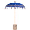 vidaXL Balinese Parasol 260 Blauw 180-190 cm Katoen en massief hout