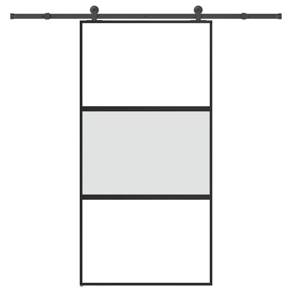 vidaXL Schuifdeur met beslag 102,5x205 cm gehard glas en aluminium