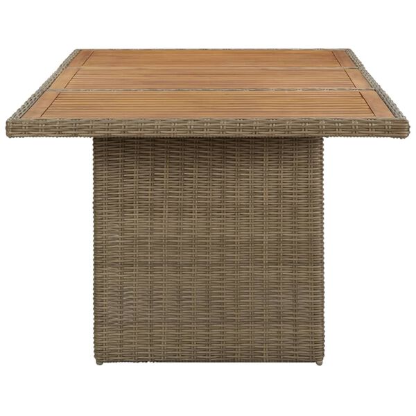 vidaXL Tuintafel 200x100x74 cm poly rattan bruin