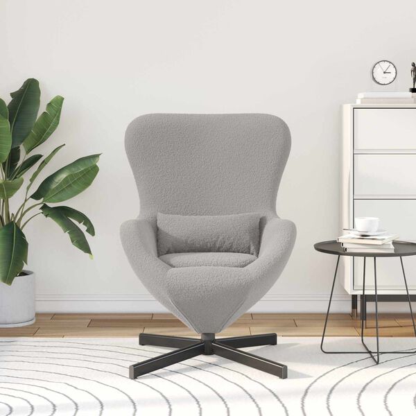 vidaXL Eivormige stoel Lichtgrijs 63 x 73 x 90 cm Stof