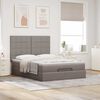 vidaXL Ottoman bed met matras 140x190cm stof taupe