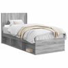 vidaXL Bedframe met opbergruimte en hoofdbord Grijs Sonoma 90 x 190 cm