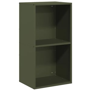 vidaXL Brandhoutrek 40x30x75 cm koudgewalst staal olijfgroen