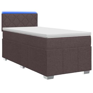 vidaXL Boxspringbed met matras Donkerbruin 90 x 200 cm Stof