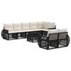 vidaXL Tuinbankenset 9 pcs Zwart en Cream Wit poly rattan
