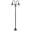 vidaXL Paalverlichting tuin E27 220 cm aluminium donkergroen 2-delig