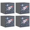 vidaXL Opbergboxen 4 st inklapbaar 32x32x32 cm ongeweven stof grijs