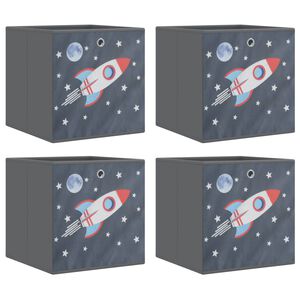 vidaXL Opbergboxen 4 st inklapbaar 32x32x32 cm ongeweven stof grijs