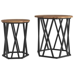 vidaXL Salontafel 2 st Oud Hout 50 x 50 x 50 cm