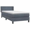 vidaXL Boxspring met matras fluweel donkergrijs 80x210 cm