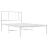 vidaXL Bedframe met hoofdbord metaal wit 80x200 cm