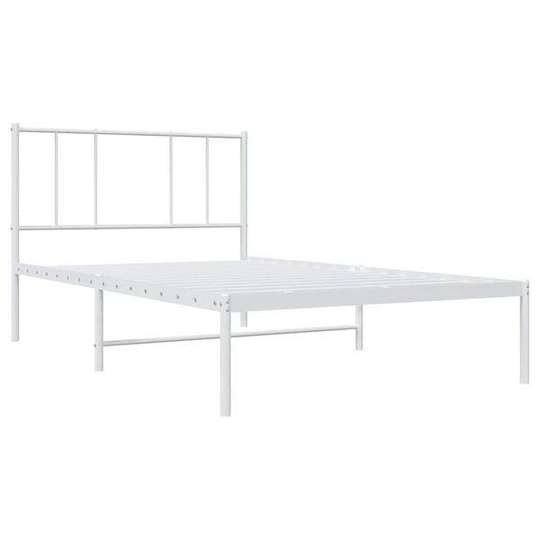 vidaXL Bedframe met hoofdbord metaal wit 80x200 cm
