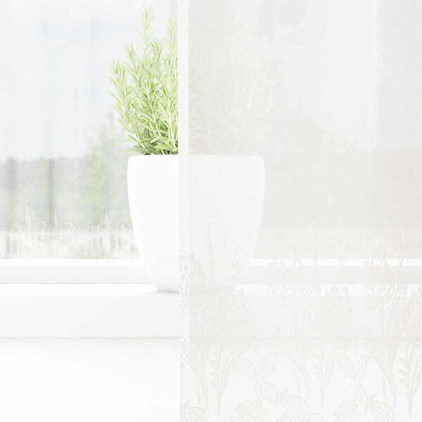 vidaXL Kantgordijn met gordijnen Bloemen Wit 260 x 150 cm Polyester