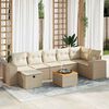 vidaXL 8-delige Loungeset met kussens poly rattan beige