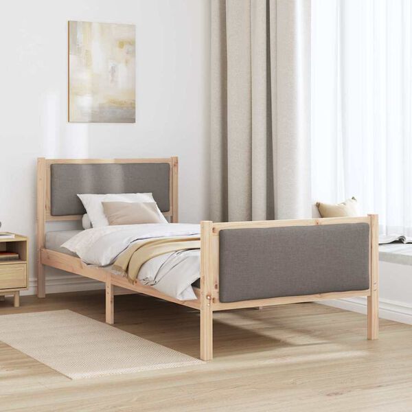 vidaXL Bedframe met hoofdeinde Taupe 100 x 200 cm Stof