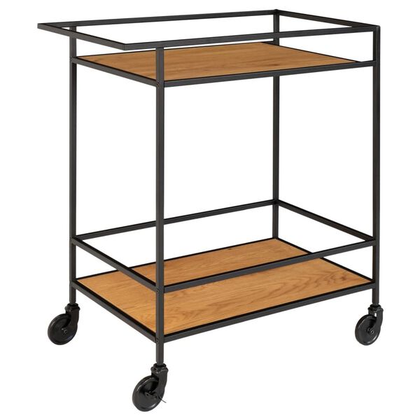 House Nordic Serveerwagen Avery 68x40x59 cm naturel en zwart