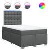 vidaXL Boxspring met matras stof donkergrijs 120x200 cm