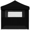 vidaXL Partytent inklapbaar pop-up met 4 zijwanden zwart