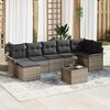 vidaXL Tuin Sofa Set met kussen met opslag 8 pcs Grijs Poly riet
