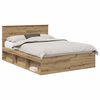 vidaXL Bedframe Ambachtelijk eiken 160 x 200 cm Bewerkt hout