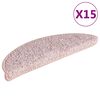 vidaXL Trapmatten 15 st 56x17x3 cm Lichtroze Halfrond