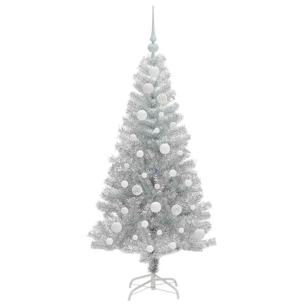 vidaXL Kerstboom met 150 LED met standaard Zilver 120 cm PET