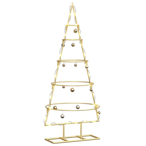 vidaXL Metalen kerstboom met standaard Goud 90 cm Poedergecoat staal