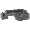 vidaXL 9-delige Loungeset met kussens poly rattan grijs