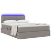 vidaXL Opbergbed met LED met matras met LED Taupe 140 x 190 cm Stof