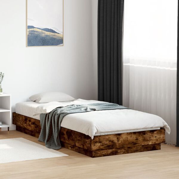 vidaXL Bedframe zonder matras hout gerookt eikenkleurig 100x200 cm