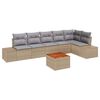vidaXL Tuinbankenset 7 st Beige en Licht Grijs poly rattan