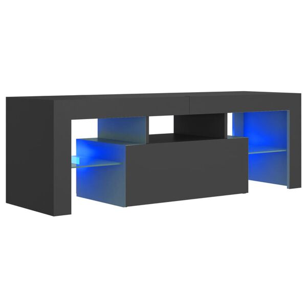 vidaXL Tv-meubel met LED-verlichting 120x35x40 cm grijs