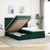 vidaXL Ottoman bed met matrassen 160x200cm fluweel donkergroen