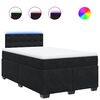 vidaXL Boxspring met matras fluweel zwart 120x200 cm