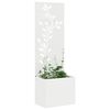 vidaXL Tuin Privacy Screen Bloemen Wit 50 x 140 cm Koudgewalst staal