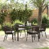 vidaXL Tuin eettafelset 5 pcs Bruin Gepoedercoat staal