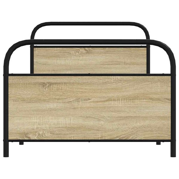 vidaXL Bedframe zonder matras bewerkt hout sonoma eikenkleur 90x190 cm