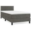 vidaXL Boxspring met matras fluweel donkergrijs 80x200 cm