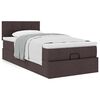 vidaXL Ottoman bed met matras 90x190cm stof donkerbruin
