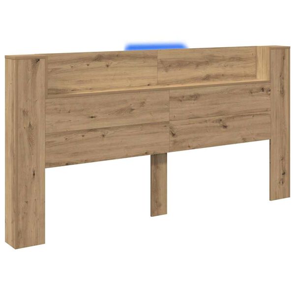 vidaXL Hoofdbord Artisan Eiken 200 x 15 x 103,5 cm Bewerkt hout