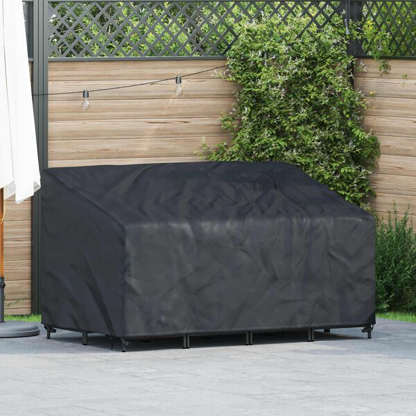 vidaXL Tuinbankhoes Zwart 160 x 100 x 61 / 89 cm 210D Oxford Stof