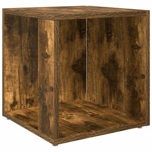 vidaXL Bijzettafel 33x33x34,5 cm bewerkt hout gerookt eikenkleurig