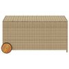 vidaXL Tuinbox met wielen 190 L poly rattan gemengd beige