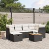 vidaXL 7-delige Loungeset met kussens poly rattan zwart